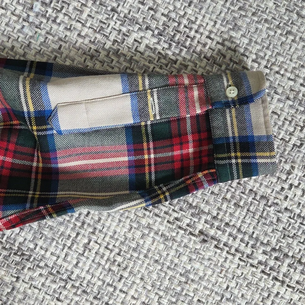 Polo Ralph Lauren Y2K Plaid Flannel Wool Shirt Hole Gorpcore